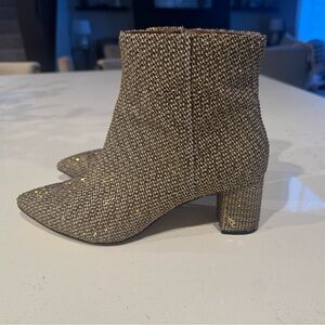 Kurt Geiger Tweed Ankle Boots with Metallic Gold Fleck